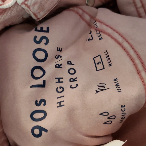 Lucky Brand 90s Loose Fit High Rise Raw Hem Cropped Bottom Fly Vintage - Picture 8 of 9